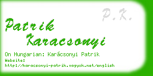 patrik karacsonyi business card