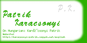 patrik karacsonyi business card